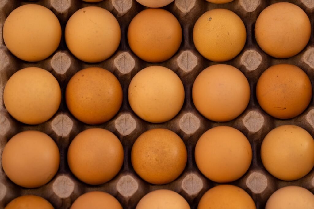 A carton full of eggs, showing a good source of protein and healthy food choice.
